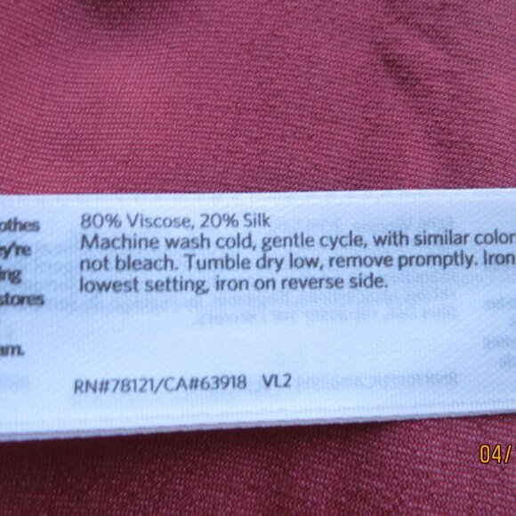 Eileen Fisher Deep Red Claret Velvet Dress 1X - Picture 4 of 9